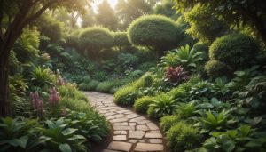 lush low-maintenance garden